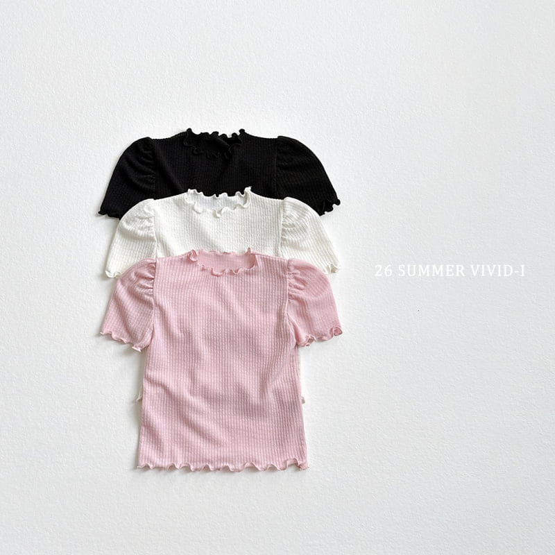 Vivid I - Korean Children Fashion - #todddlerfashion - Shirring Puff Frill Tee