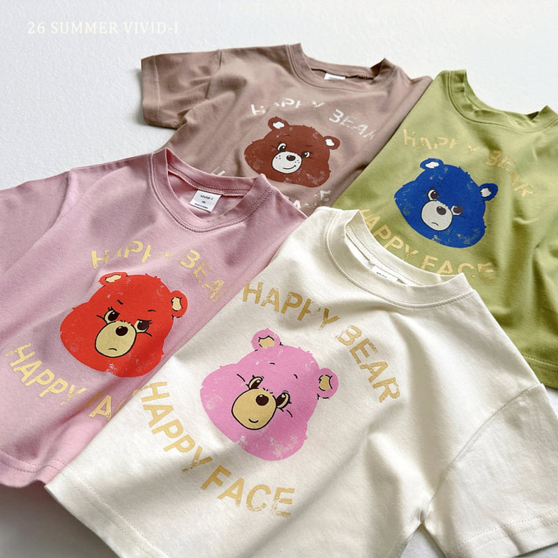 Vivid I - Korean Children Fashion - #todddlerfashion - Happy Bear Short Sleeve Tee - 4