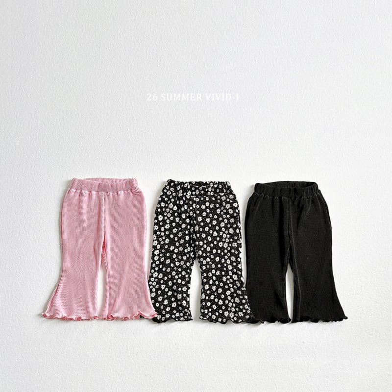 Vivid I - Korean Children Fashion - #toddlerclothing - Color Pleated Flared Cropped Pants - 3