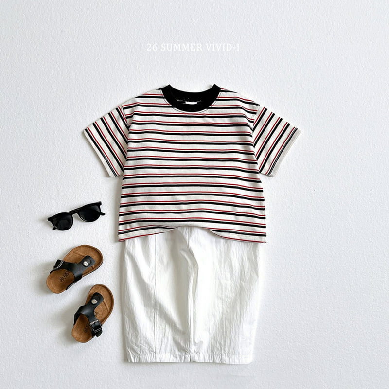 Vivid I - Korean Children Fashion - #toddlerclothing - Heart Smile Striped Tee - 11