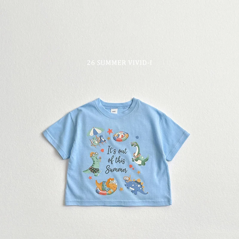 Vivid I - Korean Children Fashion - #toddlerclothing - Vacation Dinosaur Short Sleeve Tee - 5