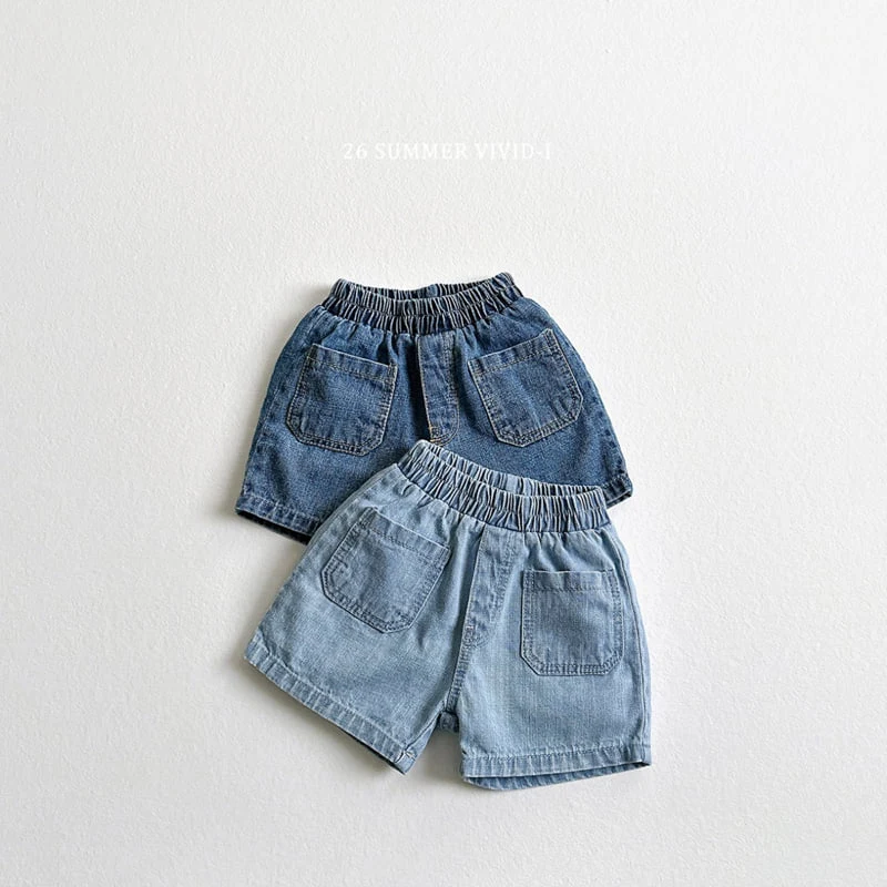 Vivid I - Korean Children Fashion - #toddlerclothing - Slub Pocket Denim Shorts - 3