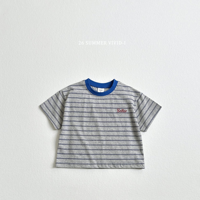 Vivid I - Korean Children Fashion - #toddlerclothing - Better Embroidery Striped Tee - 6