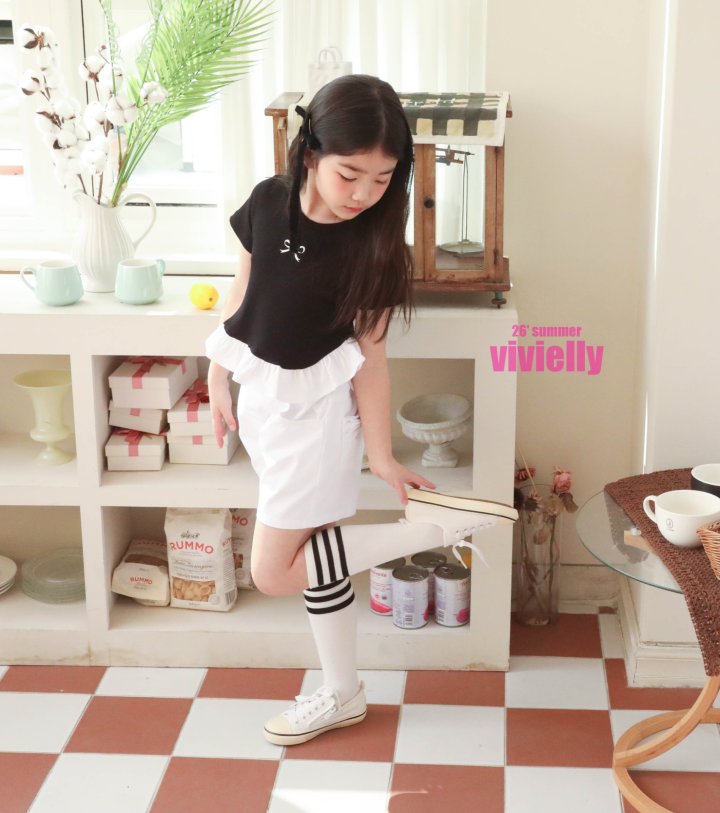 Vivielly - Korean Children Fashion - #Kfashion4kids - Lara Ribbon Shorts (White) - 7