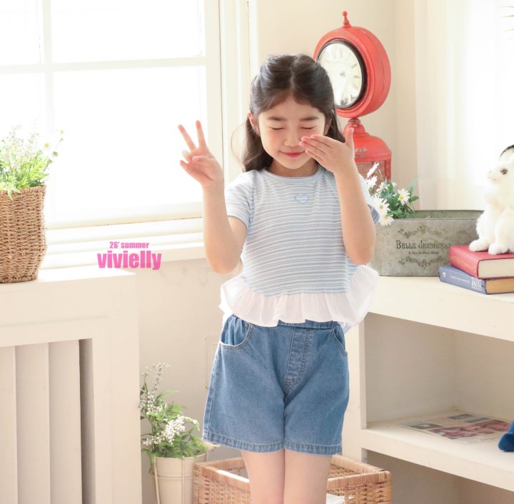 Vivielly - Korean Children Fashion - #childofig - Jenny Frill Tee - 4