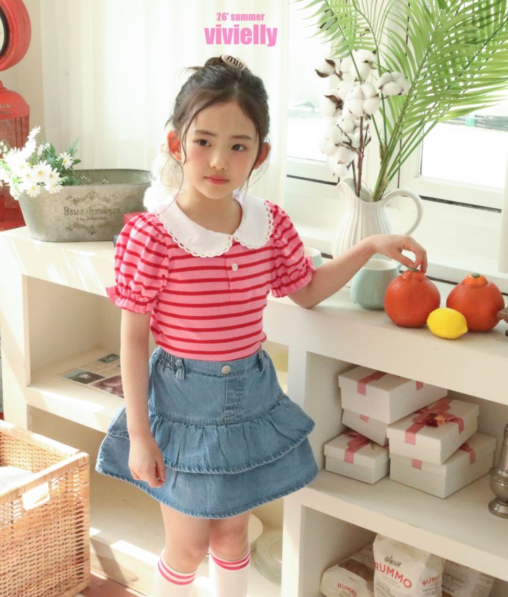 Vivielly - Korean Children Fashion - #childrensboutique - Laura Collar Tee - 3