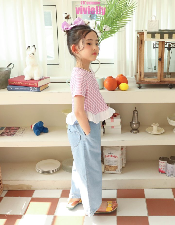 Vivielly - Korean Children Fashion - #designkidswear - Jenny Frill Tee - 5