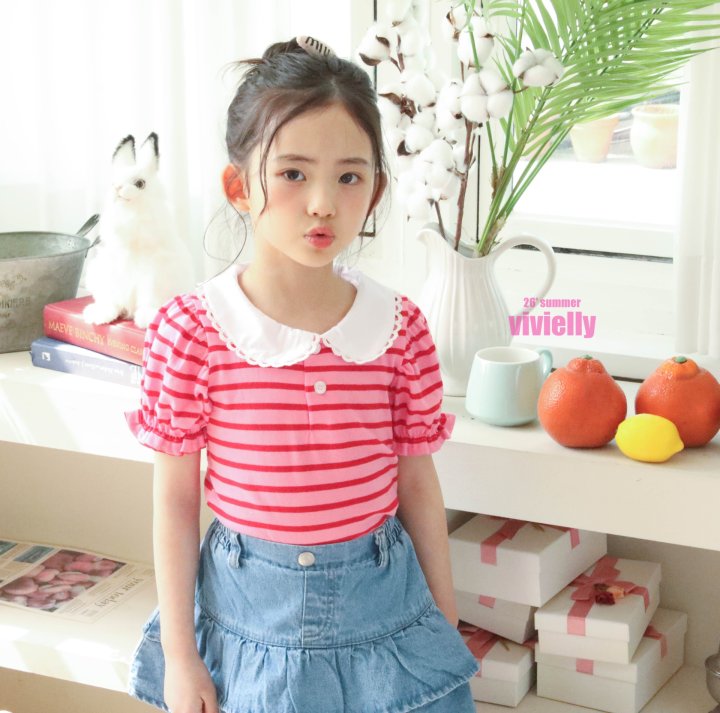 Vivielly - Korean Children Fashion - #childrensboutique - Laura Collar Tee - 4