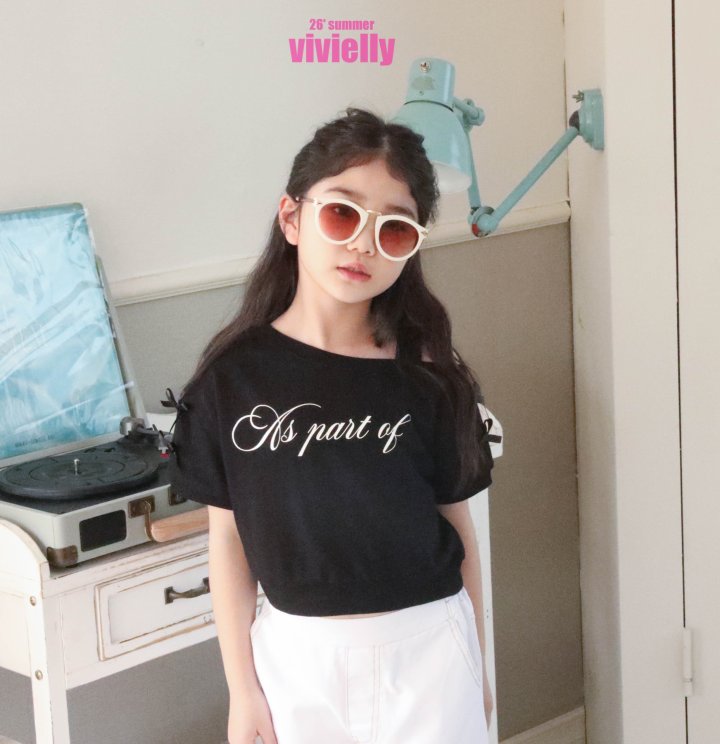 Vivielly - Korean Children Fashion - #kidsshorts - Vanessa Off-Shoulder Tee - 4