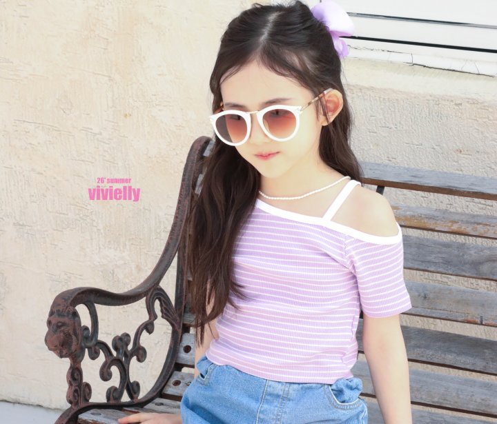 Vivielly - Korean Children Fashion - #littlefashionista - Bibi Shoulder Tee - 9