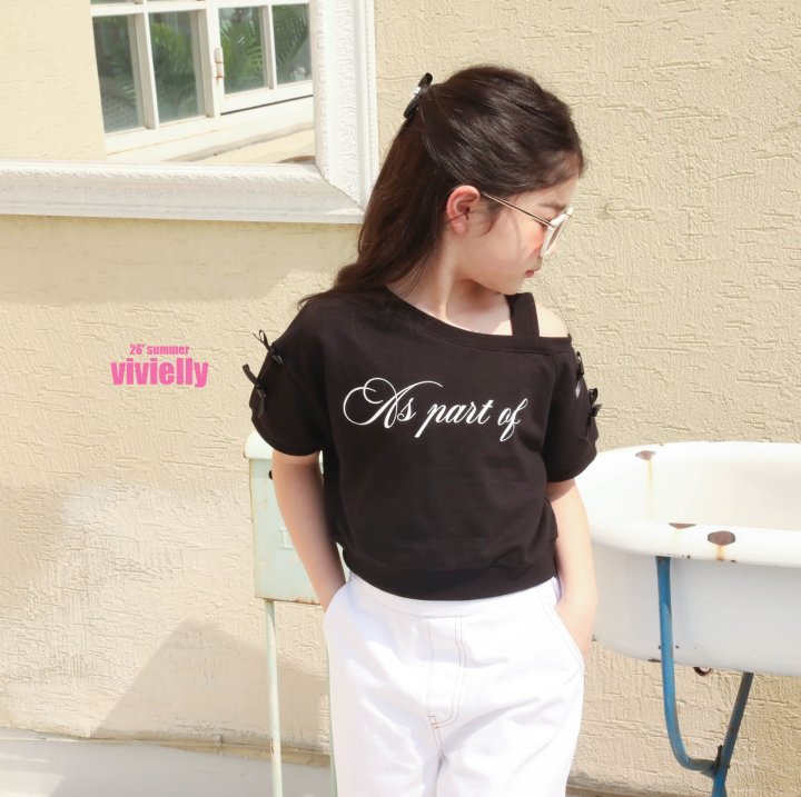 Vivielly - Korean Children Fashion - #minifashionista - Vanessa Off-Shoulder Tee - 9