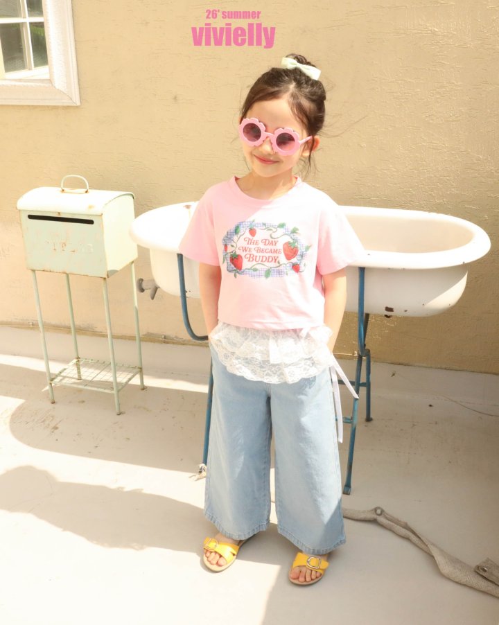Vivielly - Korean Children Fashion - #toddlerclothing - Strawberry Tee - 6