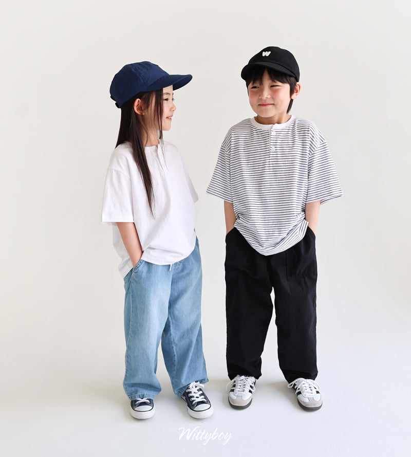 Witty Boy - Korean Children Fashion - #childrensboutique - Henley Neck Tee - 12