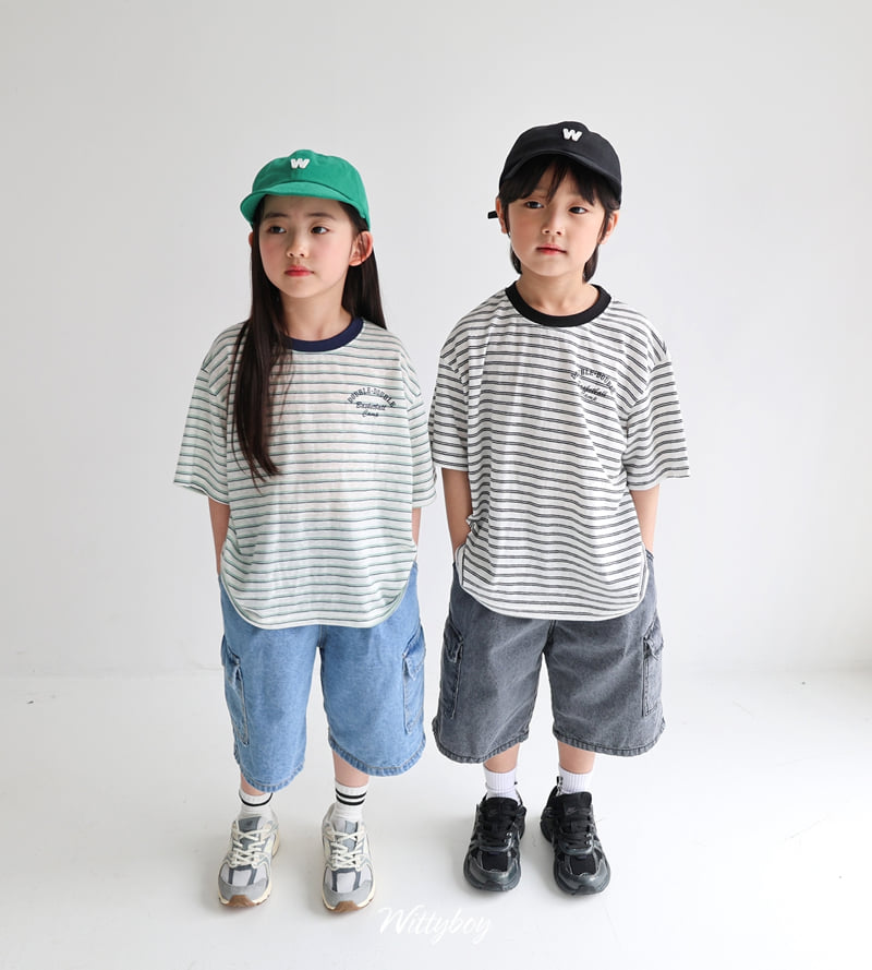 Witty Boy - Korean Children Fashion - #childrensboutique - Bermuda Cargo Denim Pants - 12