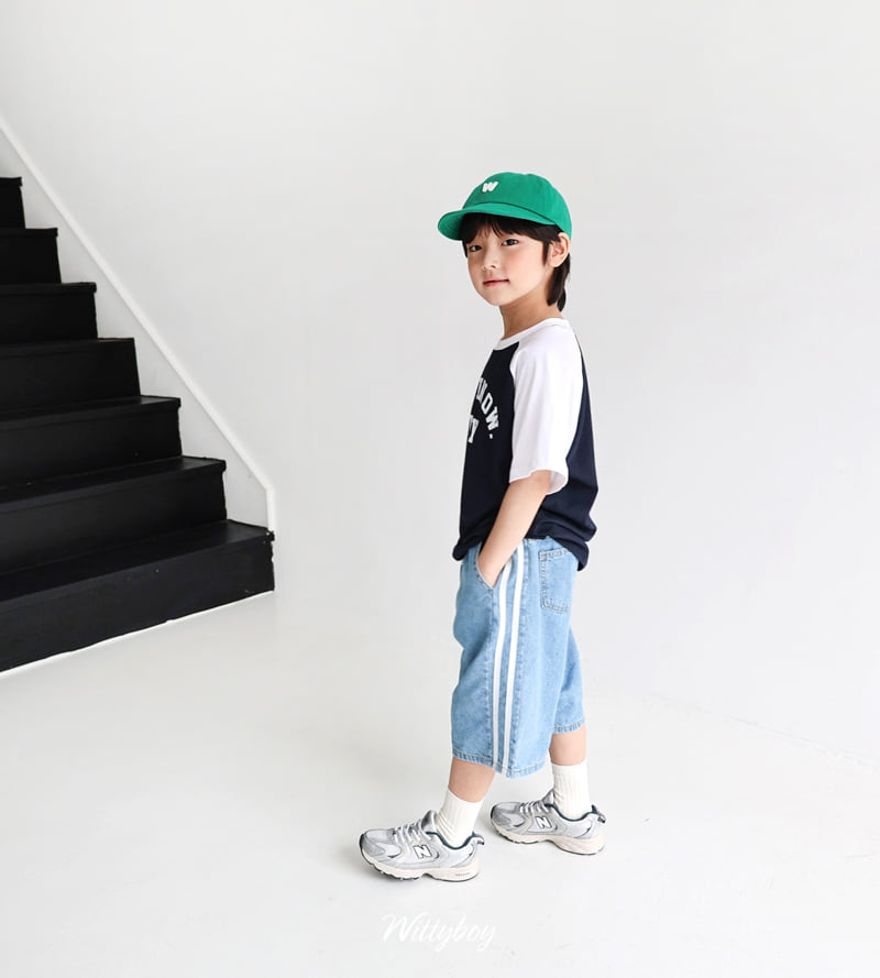 Witty Boy - Korean Children Fashion - #discoveringself - Washed Double Line Denim Pants - 7