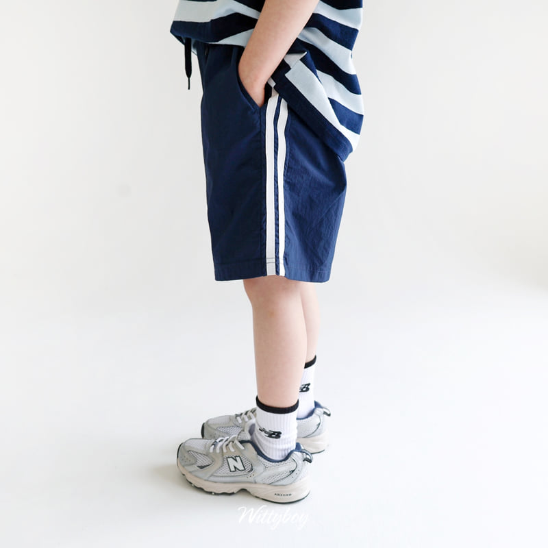 Witty Boy - Korean Children Fashion - #kidsshorts - Sporty Double Line Pants - 12