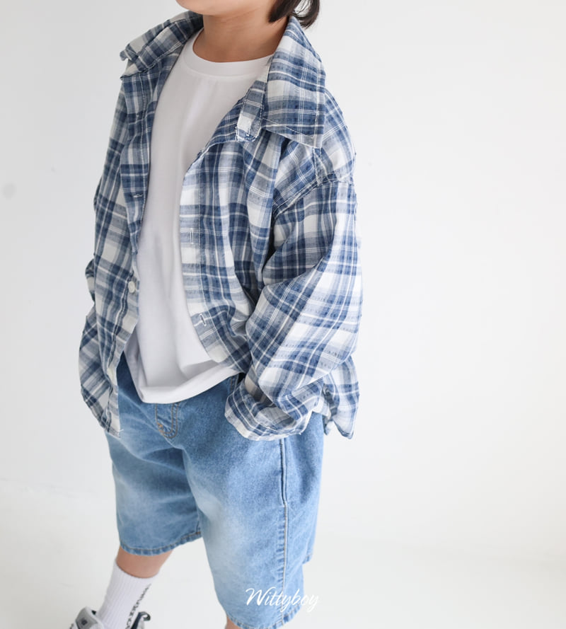 Witty Boy - Korean Children Fashion - #kidsshorts - Holiday Check Shirt - 8