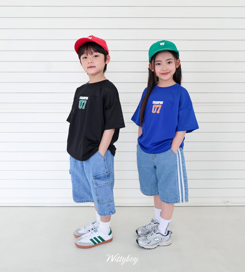 Witty Boy - Korean Children Fashion - #kidsshorts - Champion Mesh Tee - 12