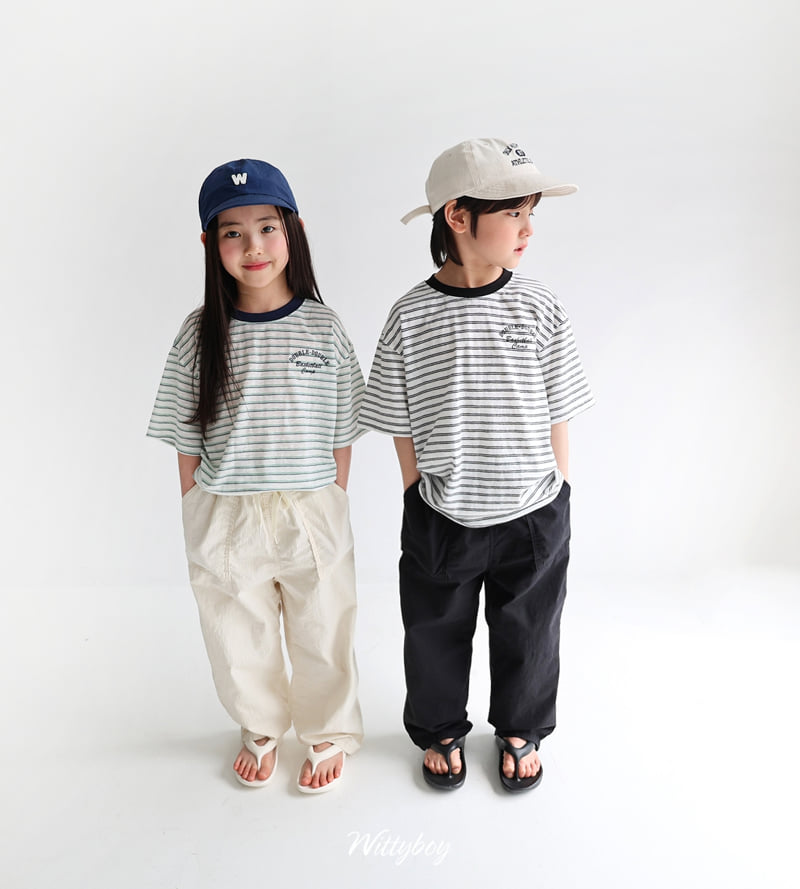 Witty Boy - Korean Children Fashion - #kidsshorts - Double Stripe Tee - 3