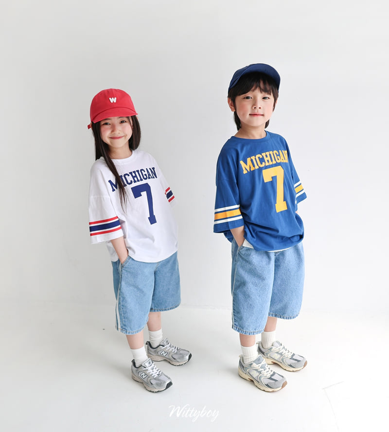 Witty Boy - Korean Children Fashion - #kidsstore - Washed Double Line Denim Pants - 10