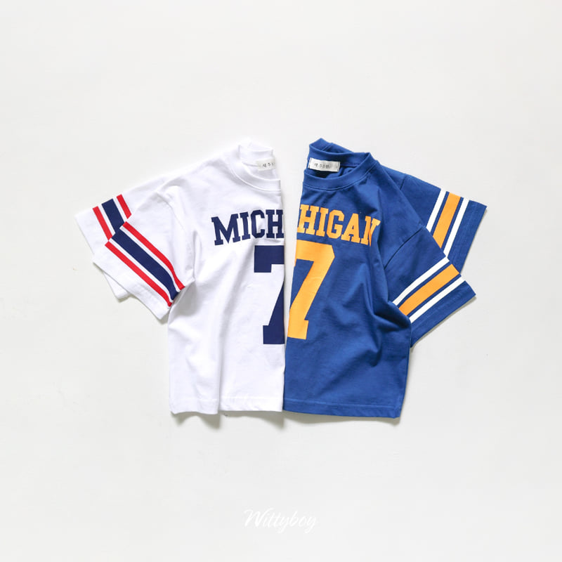 Witty Boy - Korean Children Fashion - #kidsshorts - Michigan Tee - 4