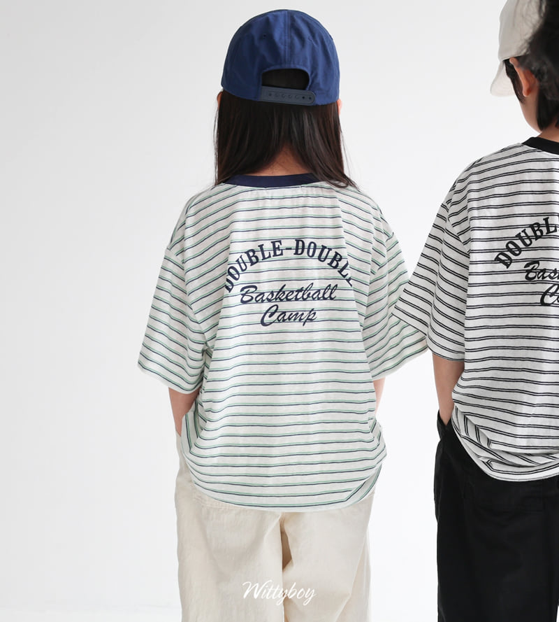 Witty Boy - Korean Children Fashion - #kidzfashiontrend - Double Stripe Tee - 5