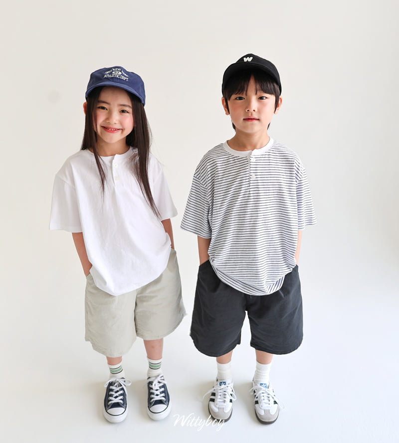 Witty Boy - Korean Children Fashion - #littlefashionista - Henley Neck Tee - 6
