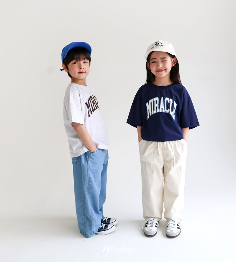 Witty Boy - Korean Children Fashion - #magicofchildhood - Aqua Wide Denim Pants - 11