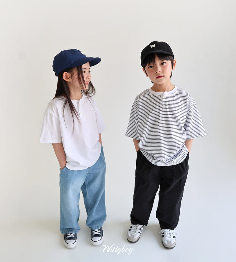 Witty Boy - Korean Children Fashion - #minifashionista - Henley Neck Tee - 8