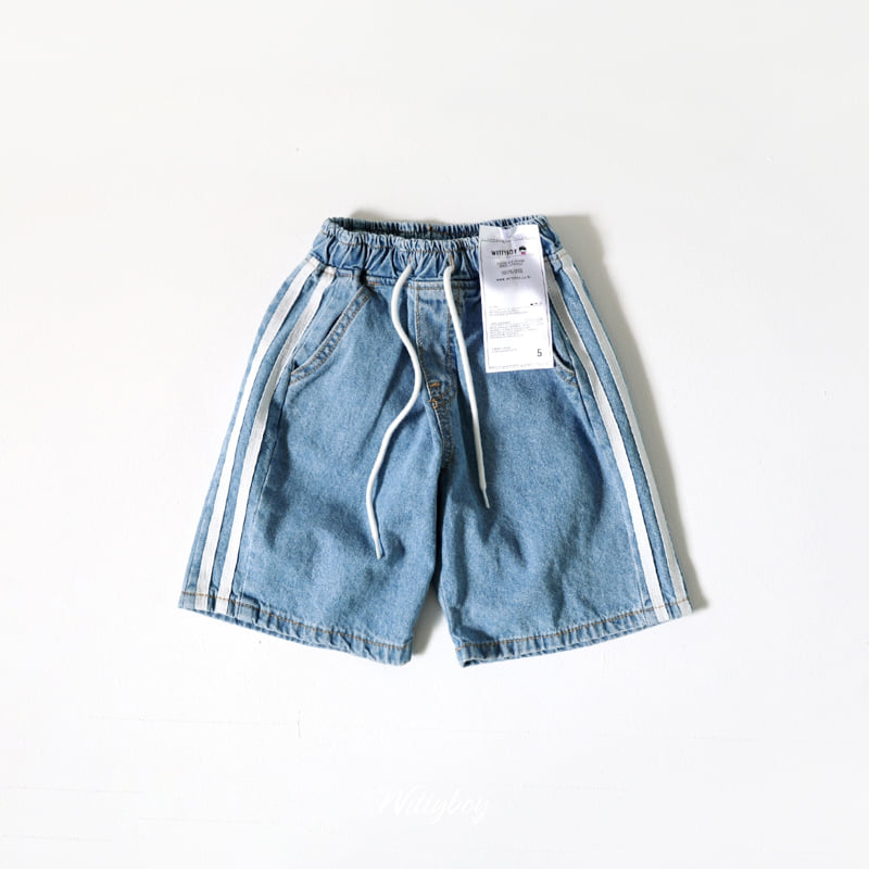 Witty Boy - Korean Children Fashion - #minifashionista - Washed Double Line Denim Pants