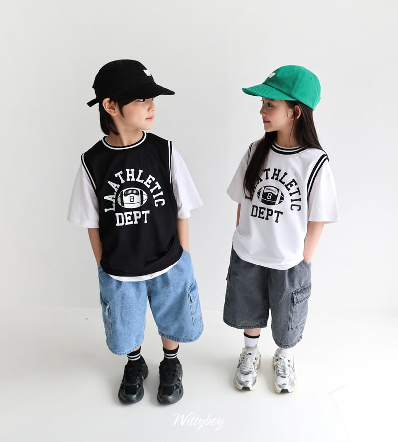 Witty Boy - Korean Children Fashion - #minifashionista - Bermuda Cargo Denim Pants - 6