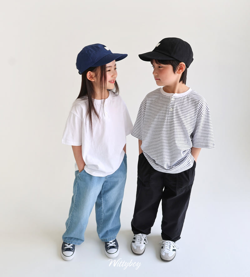 Witty Boy - Korean Children Fashion - #prettylittlegirls - Henley Neck Tee - 9