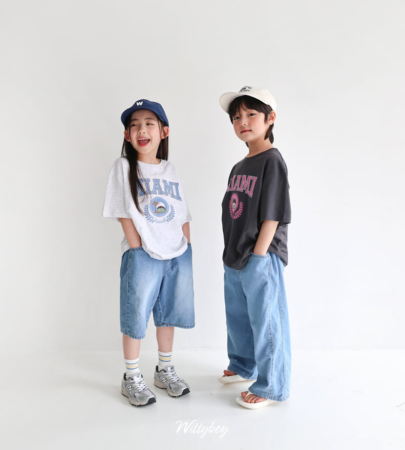 Witty Boy - Korean Children Fashion - #toddlerclothing - French Wide Denim Pants - 4