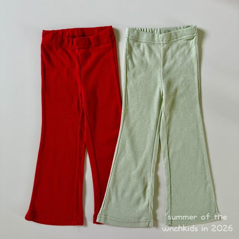 Wnch Kids - Korean Children Fashion - #designkidswear - Eyelet Bootcut Pants