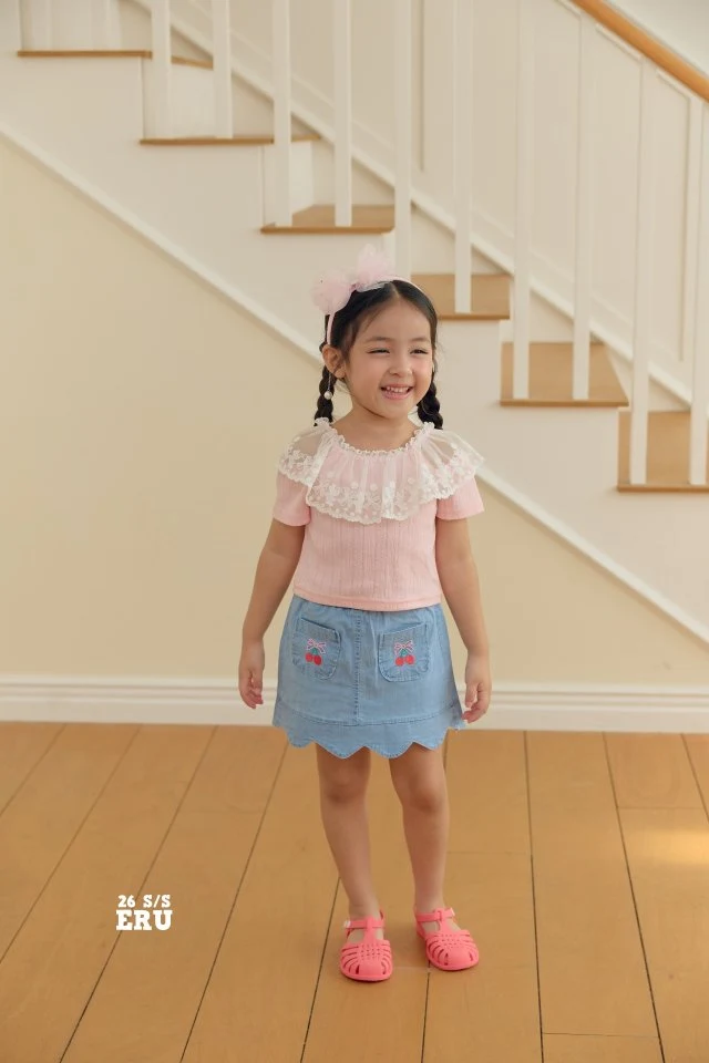 e.ru - Korean Children Fashion - #magicofchildhood - Eyelet Tee - 3