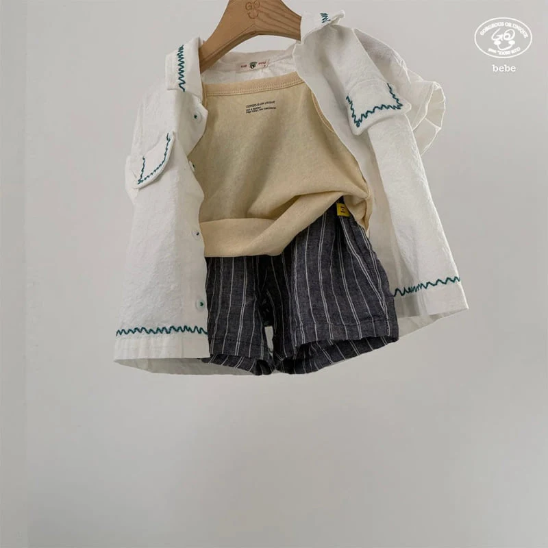 go;u - Korean Baby Fashion - #babyfever - Bebe Linen Back Shorts - 8
