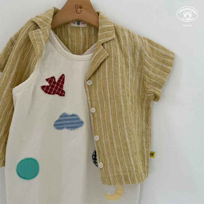 go;u - Korean Baby Fashion - #babygirlfashion - Bebe Linen Back Shirt - 5