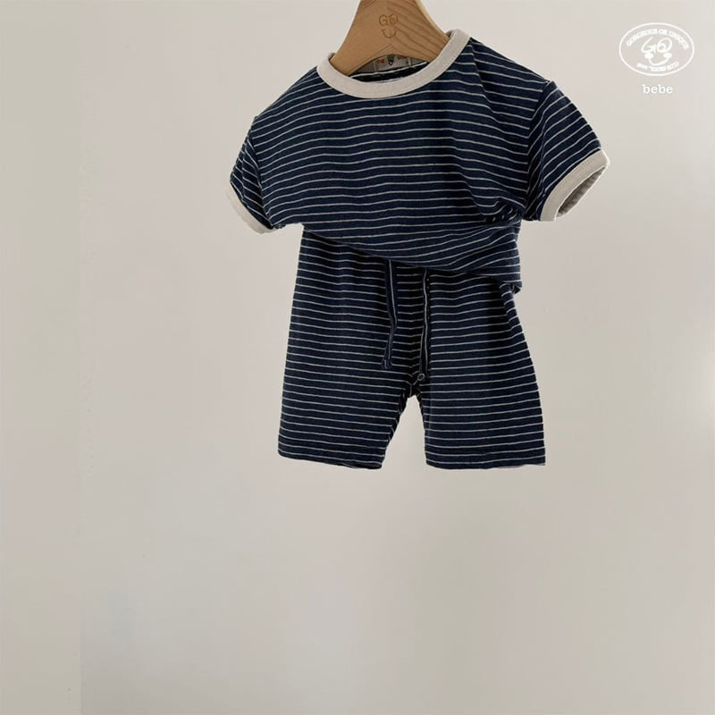 go;u - Korean Baby Fashion - #babyootd - Bebe Marine Tee - 10