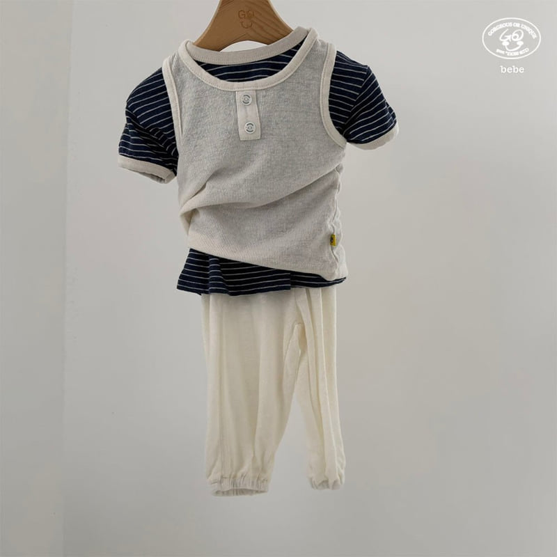 go;u - Korean Baby Fashion - #babyootd - Bebe Triple Sleeveless - 3