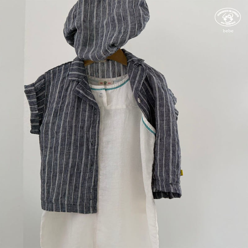 go;u - Korean Baby Fashion - #babyoutfit - Bebe Linen Back Shirt - 10