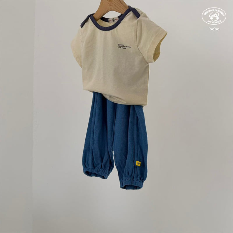 go;u - Korean Baby Fashion - #babyootd - Bebe Color Rib Tee - 4