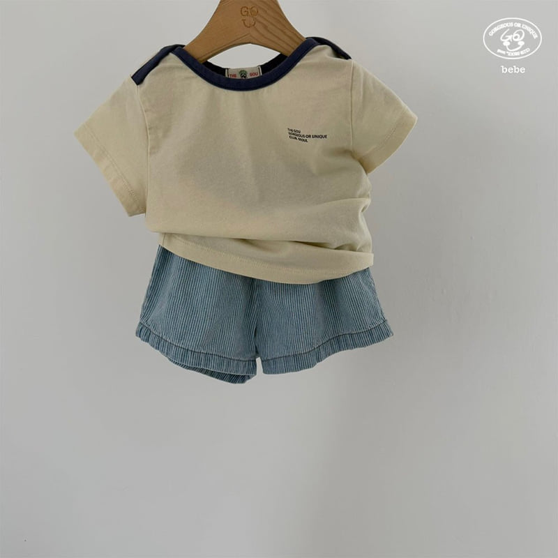 go;u - Korean Baby Fashion - #babyoutfit - Bebe Color Rib Tee - 5