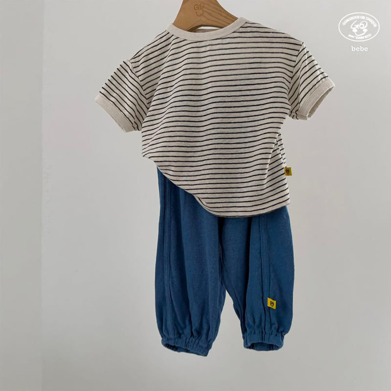 go;u - Korean Baby Fashion - #babyoutfit - Bebe Marine Tee - 12