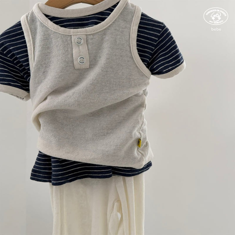 go;u - Korean Baby Fashion - #babyootd - Bebe Triple Sleeveless - 4