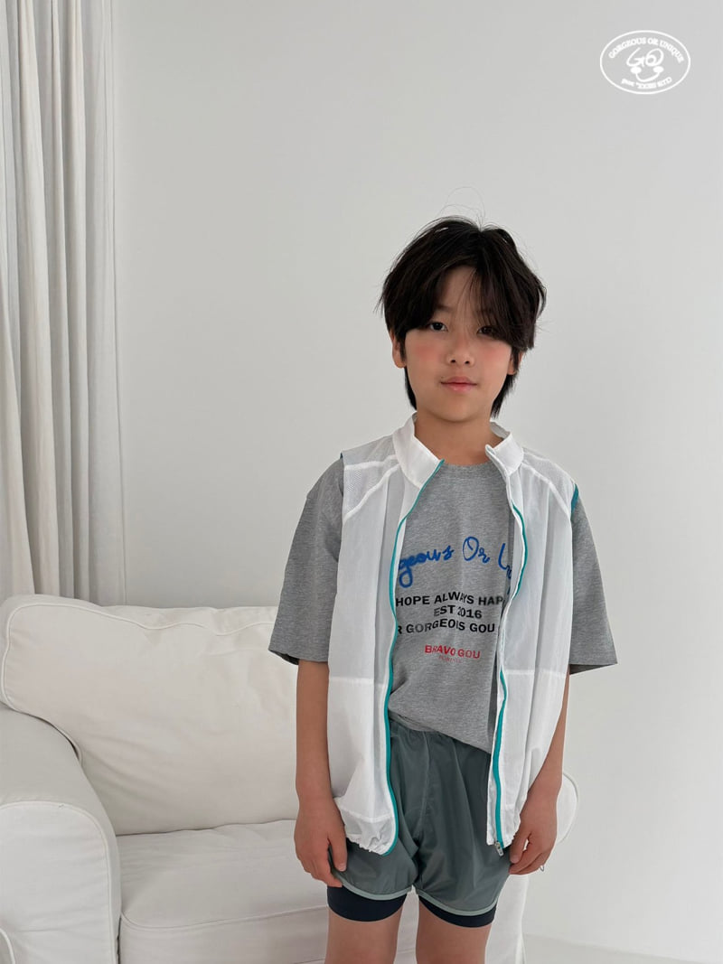 go;u - Korean Children Fashion - #kidsshorts - Lettering Tee - 5