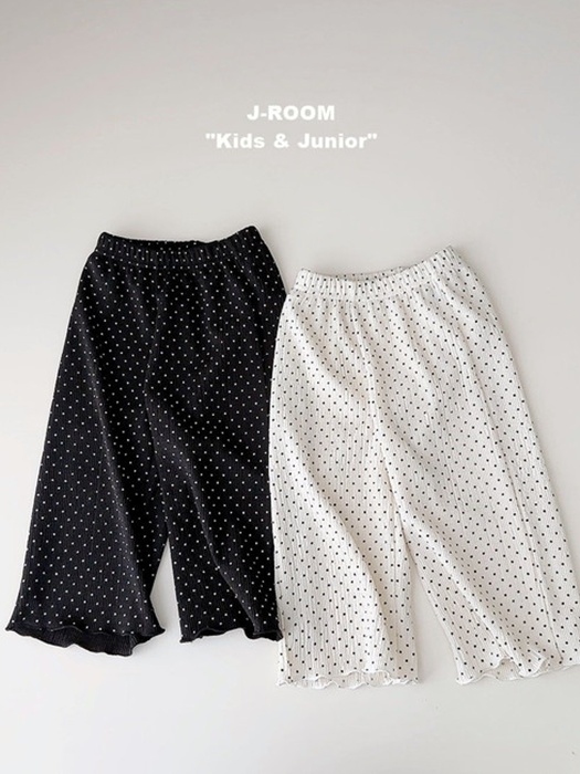 Dot Pleats Wide Pants