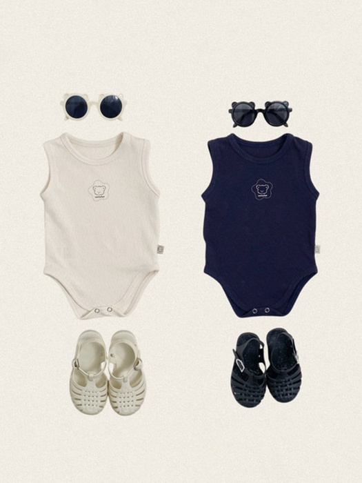 Cotton Pure Sleeveless Suit