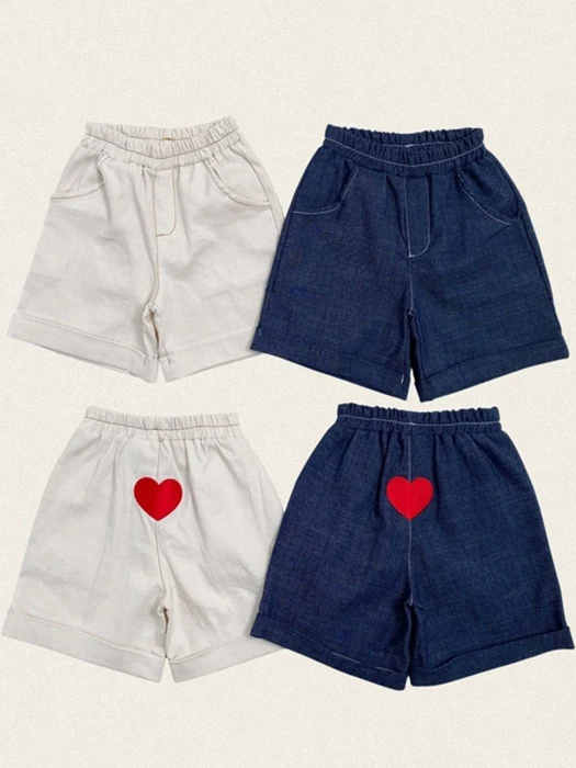 Heart Denim Cuff Pants Heart Denim Cuff Pants