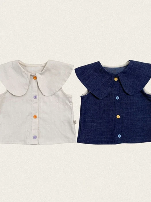 Heart Denim Collar Blouse Heart Denim Collar Blouse