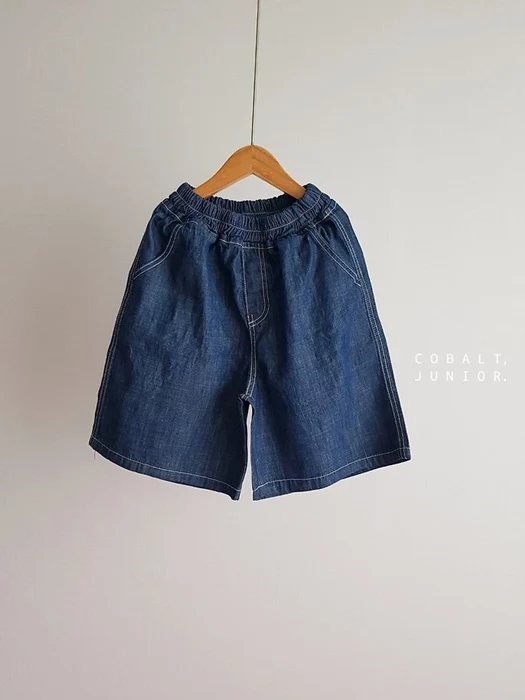 Label Denim Shorts